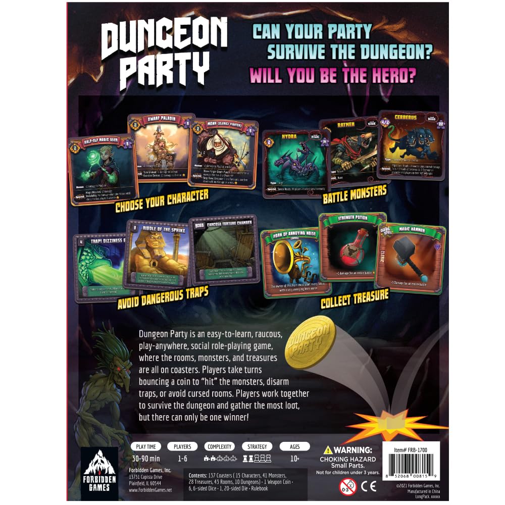 Dungeon Party - Gioco da tavolo di strategia di Forbidden Games, dai 6 anni in su