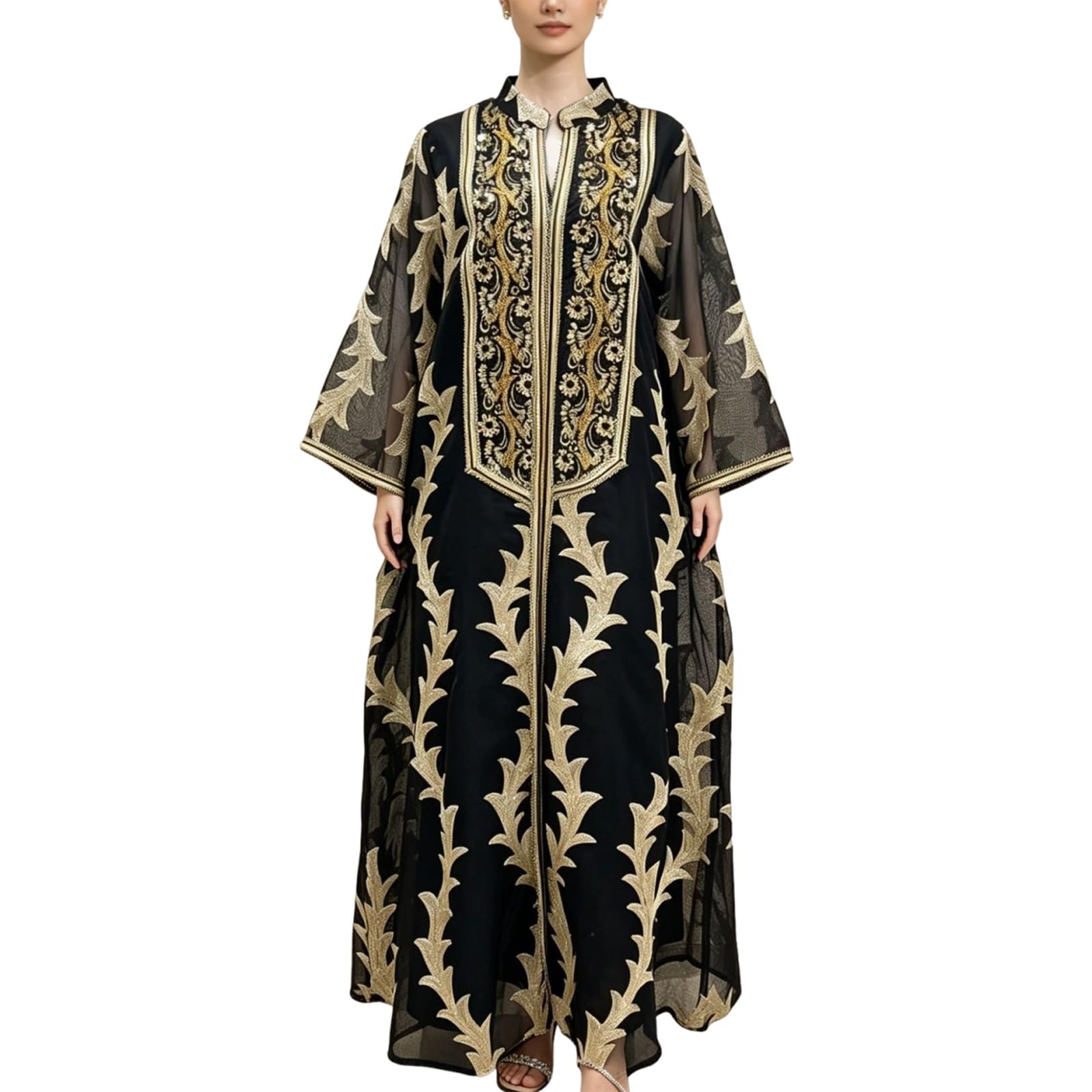 Vestido tipo bata de dos piezas ideal para cenas y eventos elegantes 8