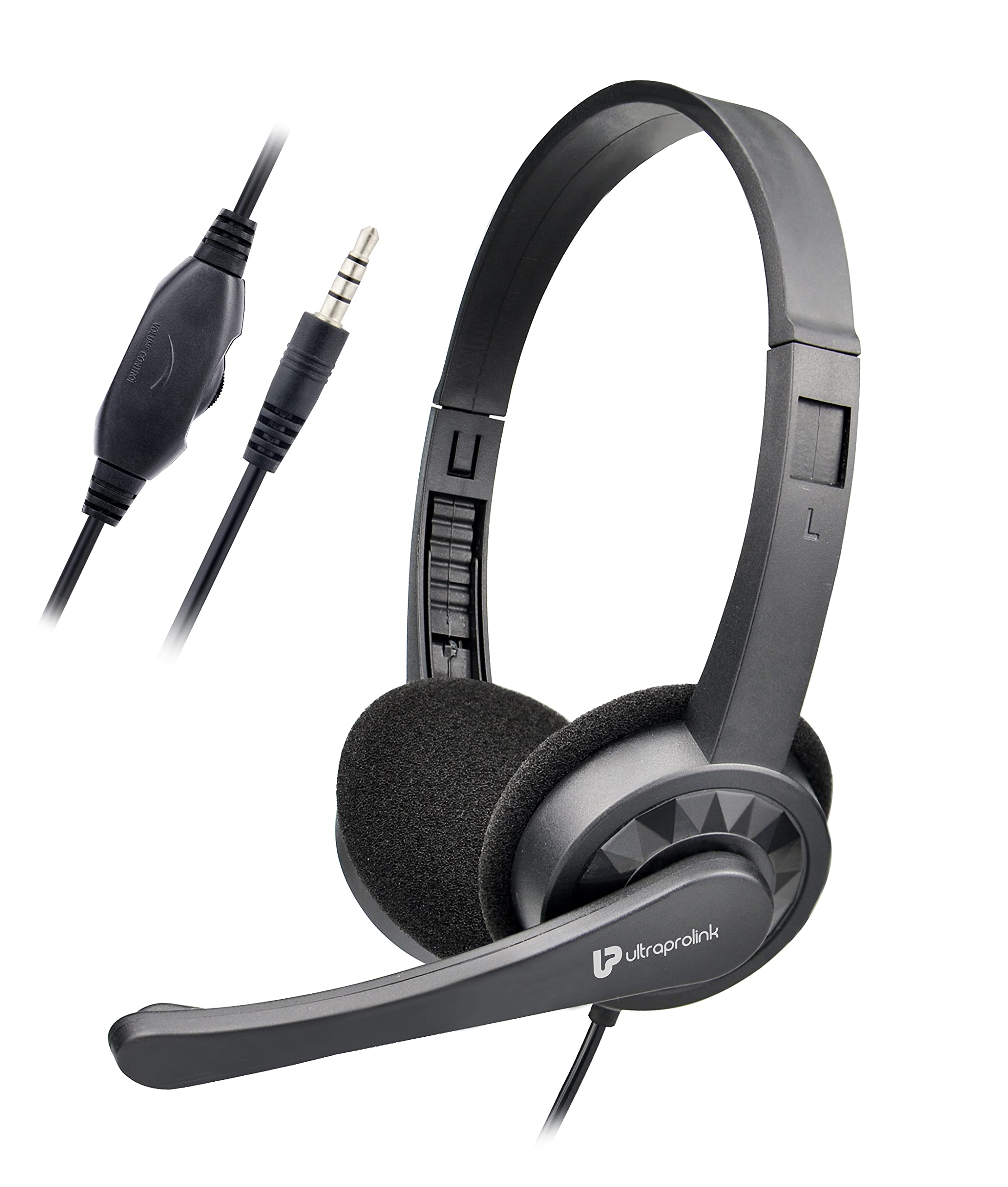 ULTRAPROLINK UM1045A iChat Multimedia PC Laptop Headphone with in-Line Control with Volume, Audio Compatible with Smartphones,Tablets & PC Laptop+ Free 3.5mm convertor Plug