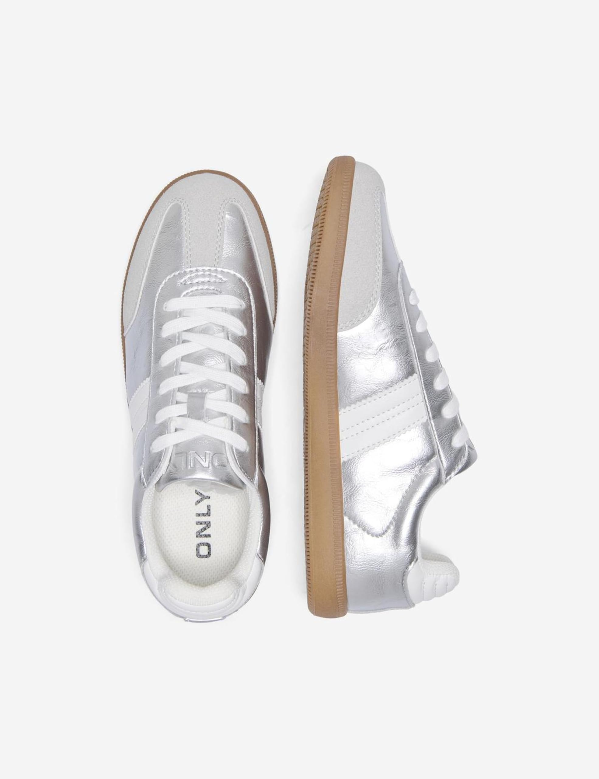 ONLY Onlamber PU - Zapatillas Deportivas para Mujer, Color Plateado, Talla 40 EU