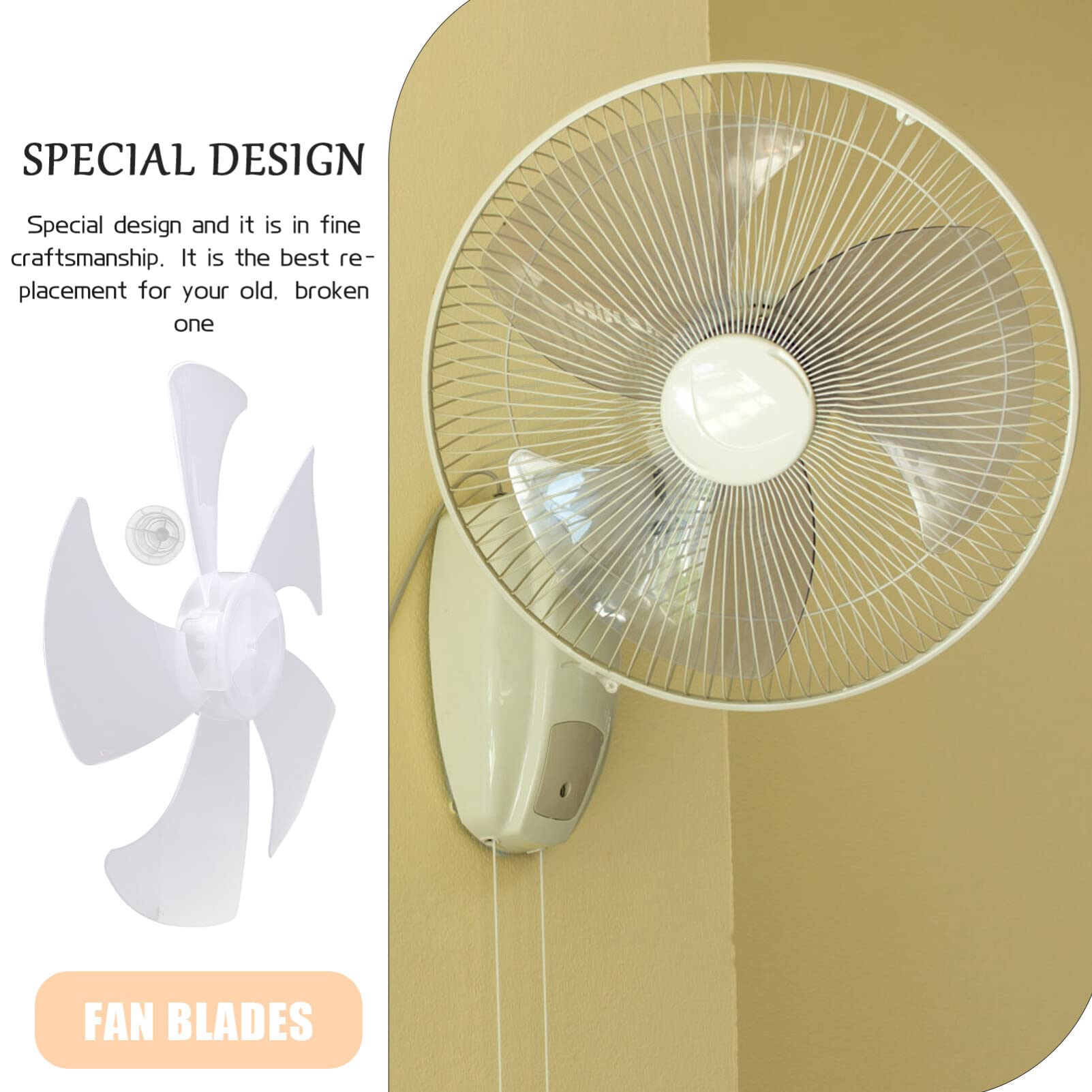 IMIKEYA Plastic Fan Replacement 14 Inch Electric Fan 5 Leaves Universal Silence Household Pedestal Repair Part Table ner Accessories for Home - Image 2