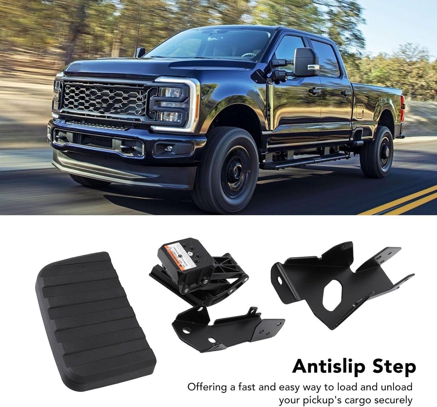 Truck Bed Side Step Retractable Aluminum Alloy Frame Anti Slip 300lbs Load Capacity Tailgate Bedstep Replacement for Super Duty 2023 2025 Models