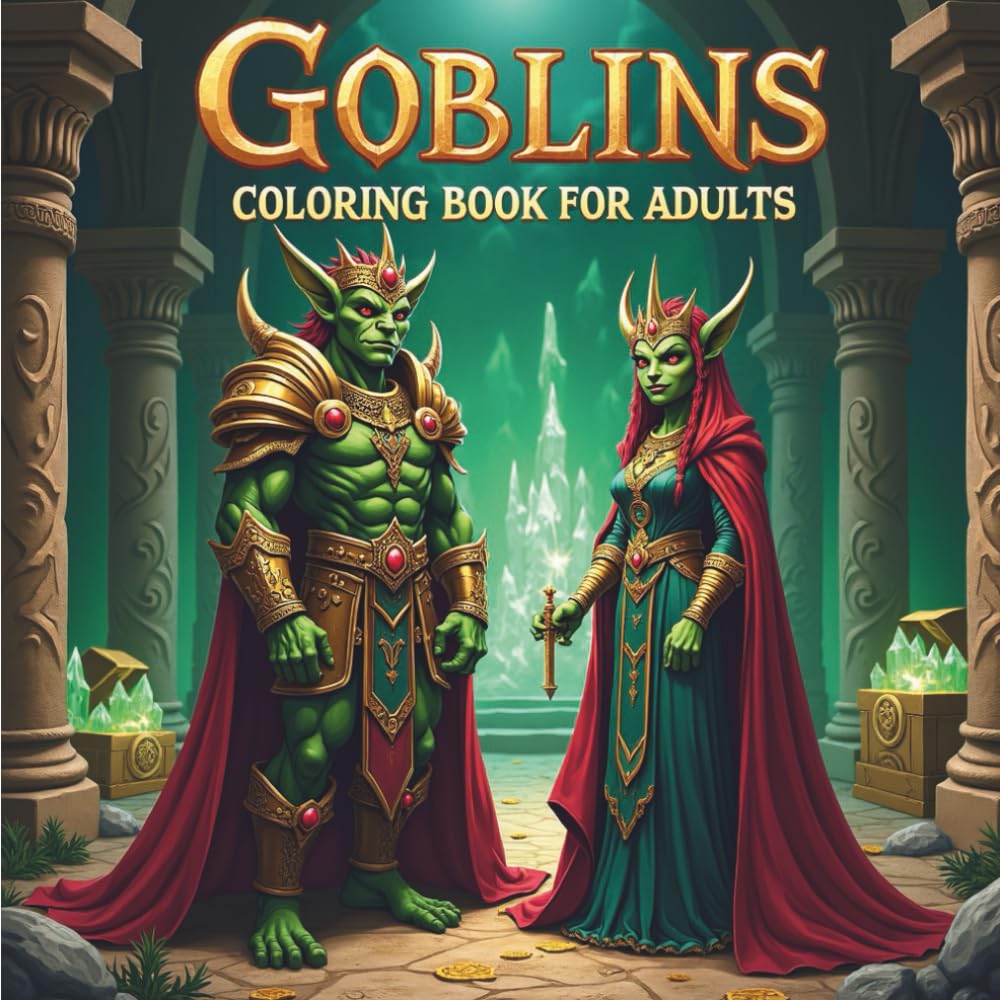 Goblins Coloring Book for Adults: Dark Fantasy Goblin Art, Intricate Mythical Creatures & Relaxing Detailed Designs for Stress Relief