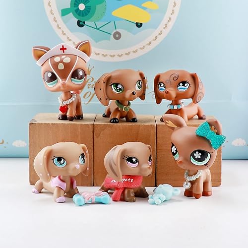 Miniatura 2 de Littletoy Figuras LPS LPS de ciervos y perros salchicha Rare Old LPS Toys Figura de acción para cachorros mascotas coleccionables con accesorios LPS