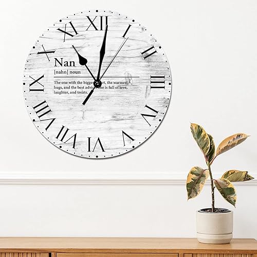 Miniatura 24 de Reloj de pared de PVC con definición de cuñado, reloj de pared redondo con citas espirituales, números romanos, tipografía, arte de pared, 8.8