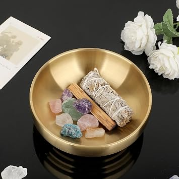 7.4 Inch Key Bowl for Entryway Table,Gold Decorative Bowl for Keys