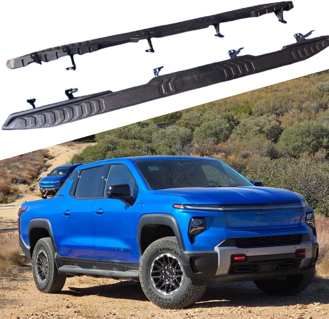 2PCS 94" Length Side Steps Running Boards Fits for GMC Sierra EV Chevrolet Silverado EV 2024 2025 2026 Fixed Steps ABS Plastic