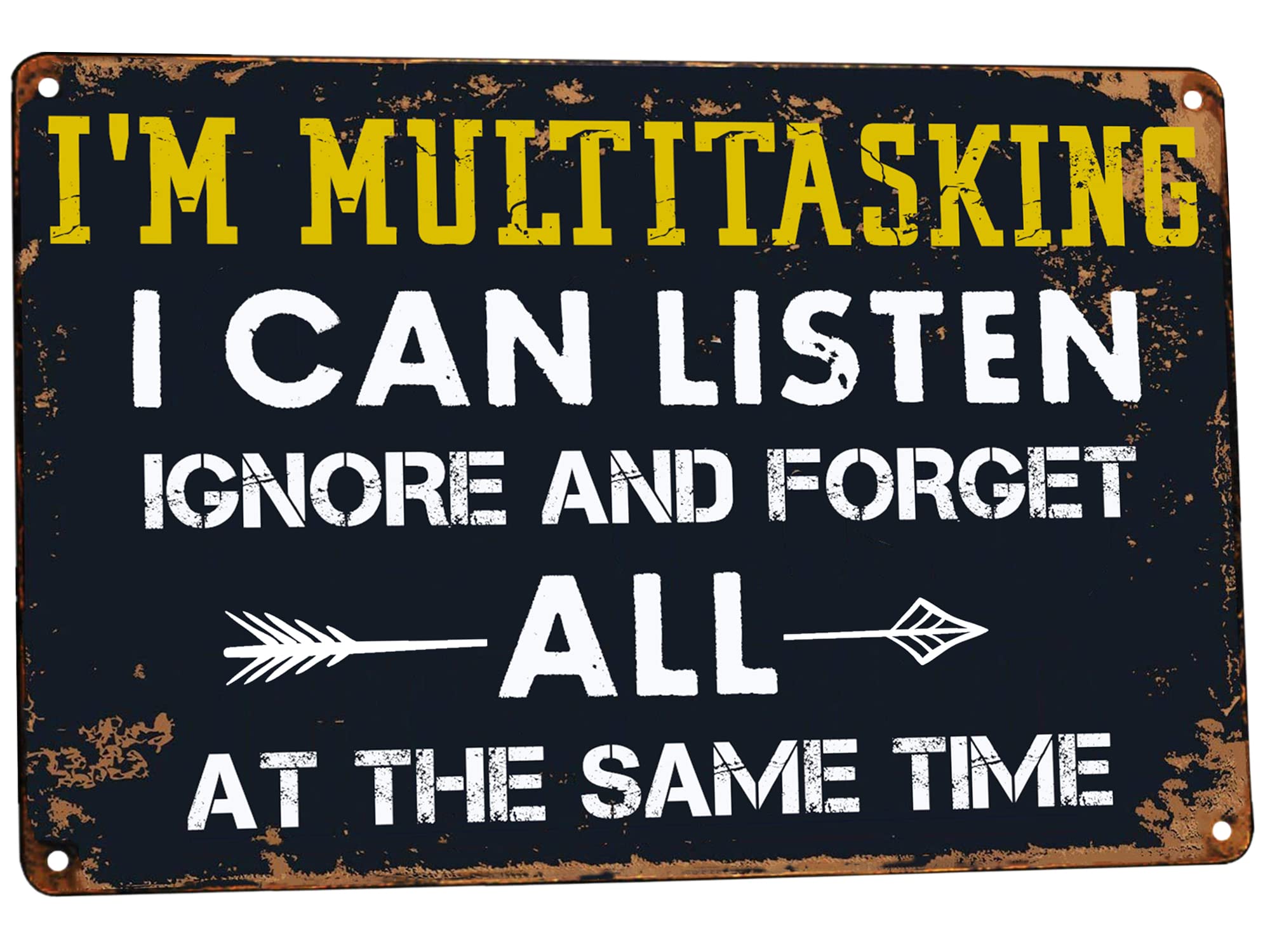 SMAZDFXX Decor' I'm Multitasking I Can Listen Funny Vintage Tin Signs For Home Wall, Backyard, Cafes, Bar, Man Cave, Office (multitasking) 5.5"x8"