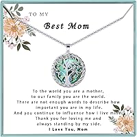 Vista 1 de SmileBelle Tree of Life Necklace as Birthday Gifts for Mom Grandma, Mom Gifts for Stepmom as Bonus Mom Gifts From Daughter, Silver Mother in Law