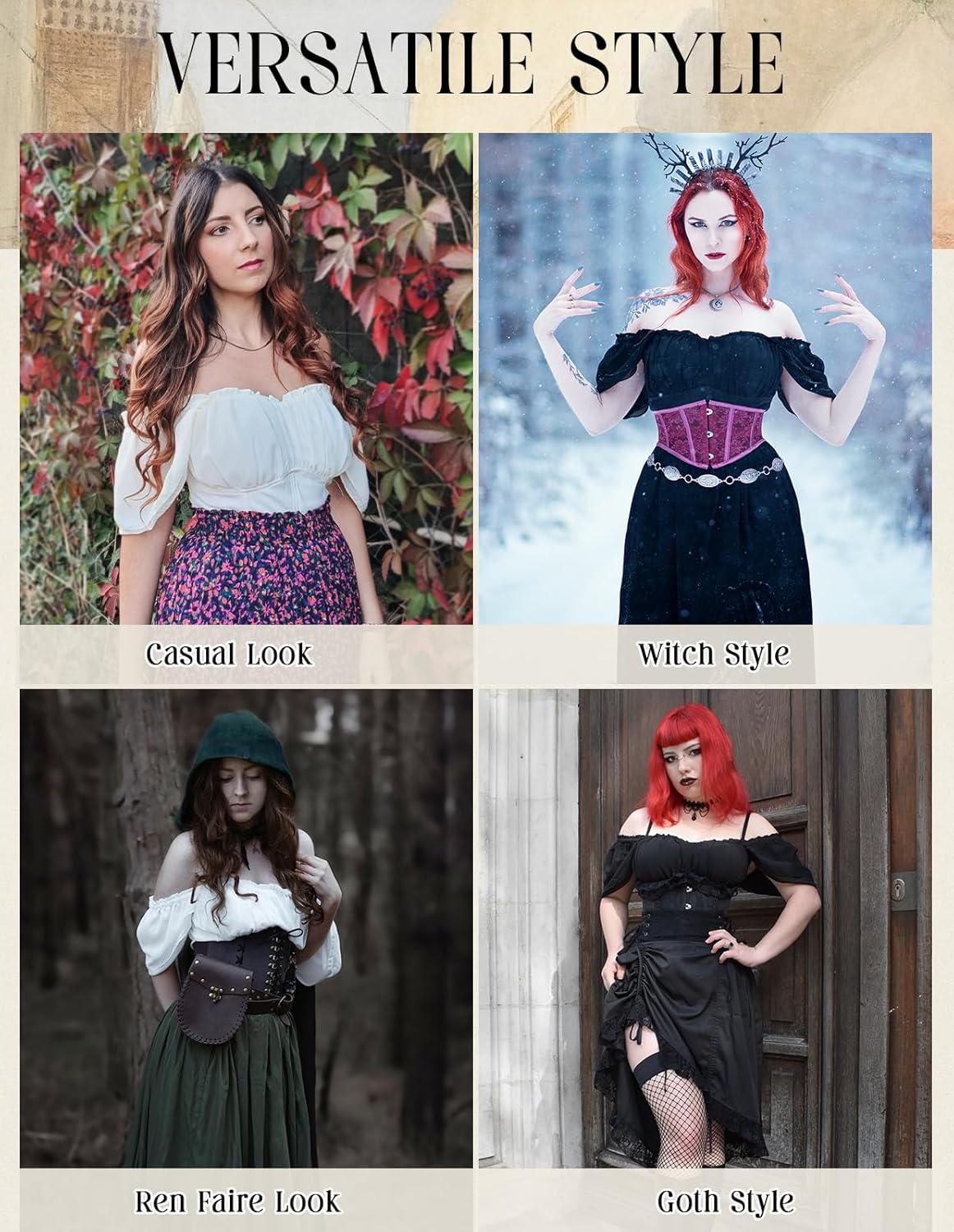 Scarlet Darkness Women Renaissance Shirt Off Shoulder Flutter Short Sleeve Top Summer Square Neck Peasant Blouse - Image 6