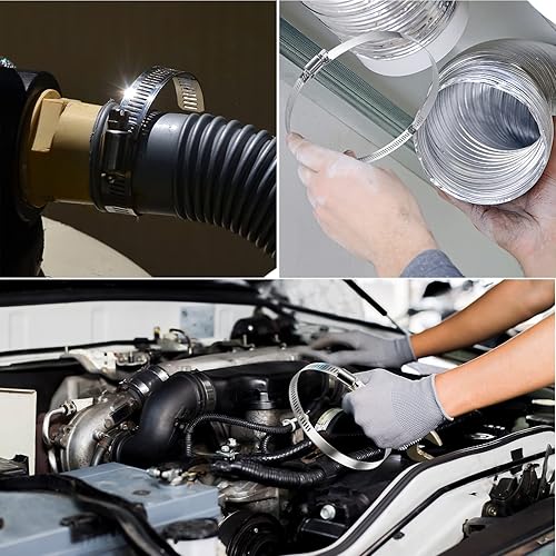 Hose Clamp Set - 6PCS 8 Inch 304 Stainless Steel Worm Gear Hose Clamps For Fuel Line,dryer,Intercooler,Garden Water Pipe And Washing - View #5