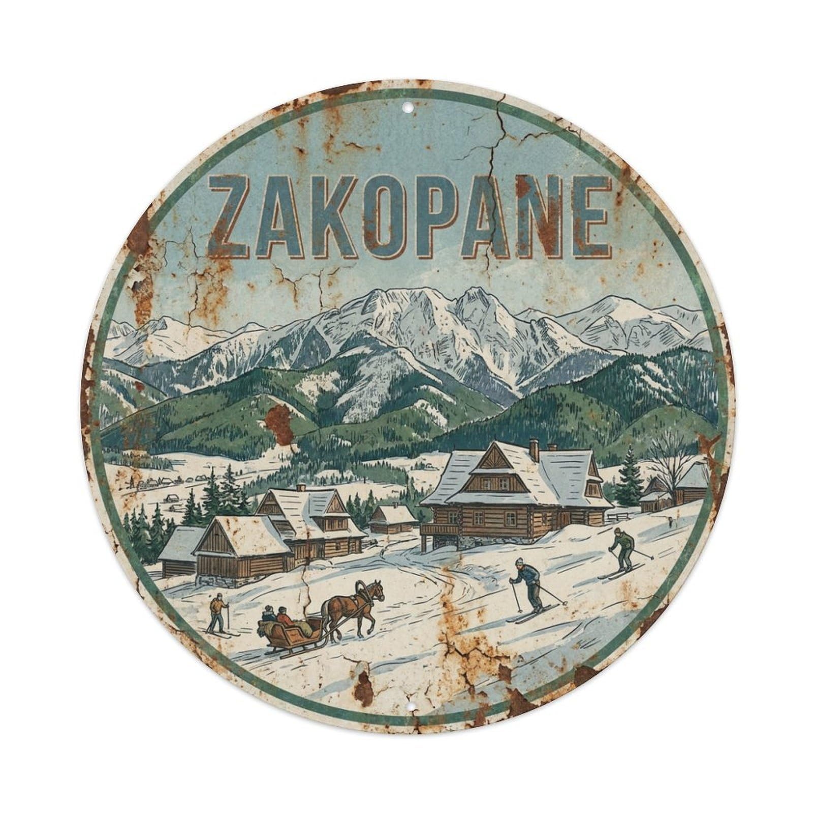 Xanthor Style Poland Travel Retro Zakopane Metal Tin Sign