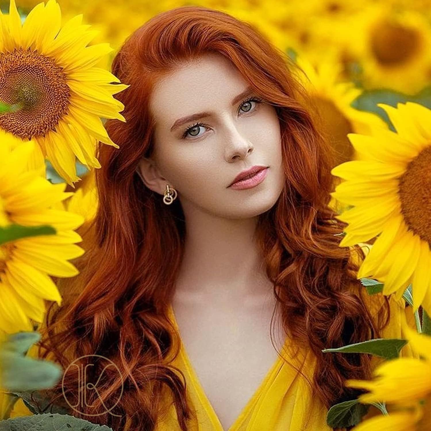 KRYSSMA Copper Red Lace Front Wig with Free Part Long Wavy Synthetic Wigs for Women # 350 Heat Resistant