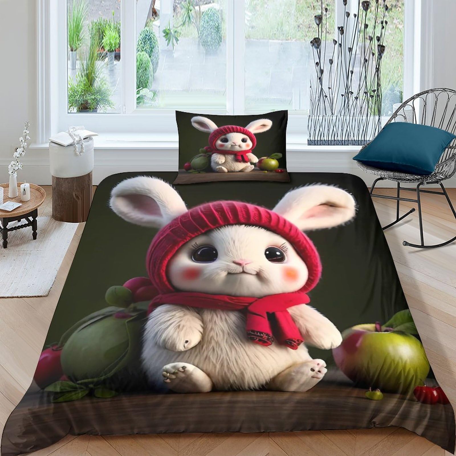 Parure de lit pour enfants adultes 135x200cm hypoallergénique et douce pour la peau