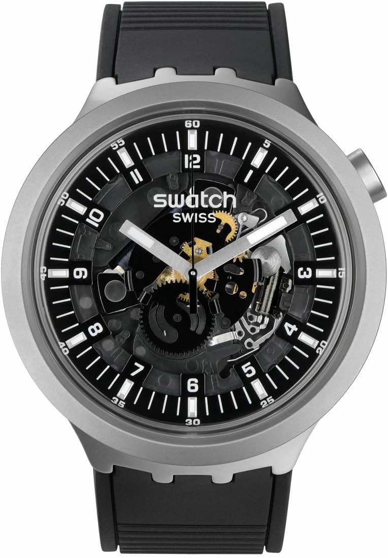 Big Bold Irony Lacquered Unisex Watch Casual Polymer Black Automatic Waterproof Dark Irony