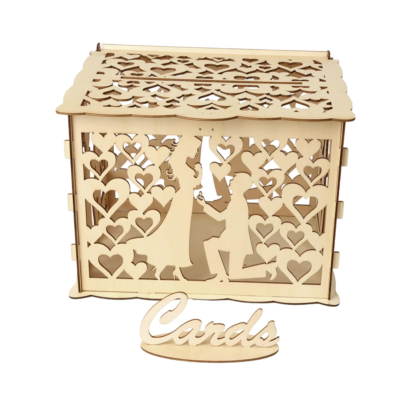 Limtula Wood Greeting Card Holder Handcrafted Wooden Keepsakes Box Perfect for Weddings Anniversaries and Special Event Securable Gift Card Box