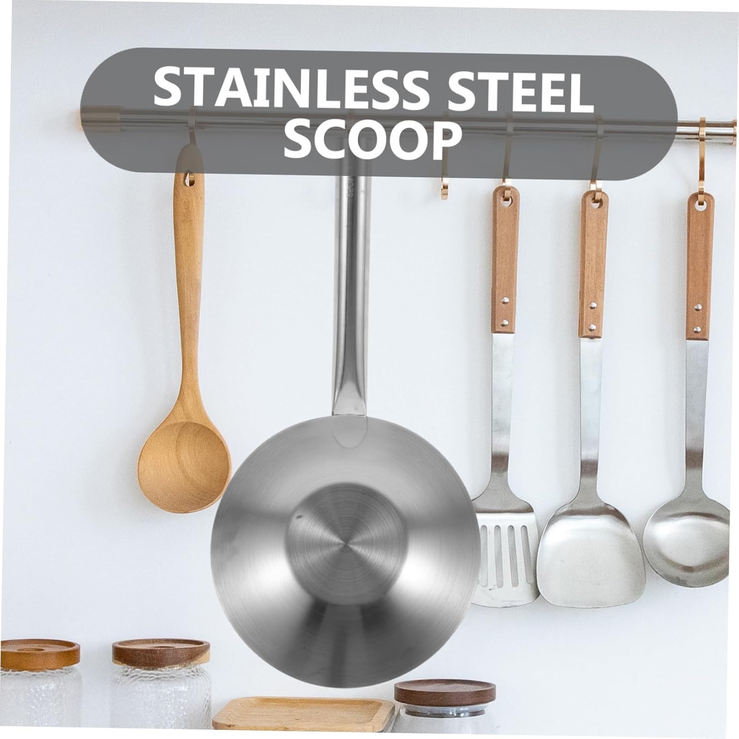 Extra Long Ladle Large Soup Ladle Stainless Steel Water Bailer Multi-use Kitchen Utensil Comfortable to Hold Handle