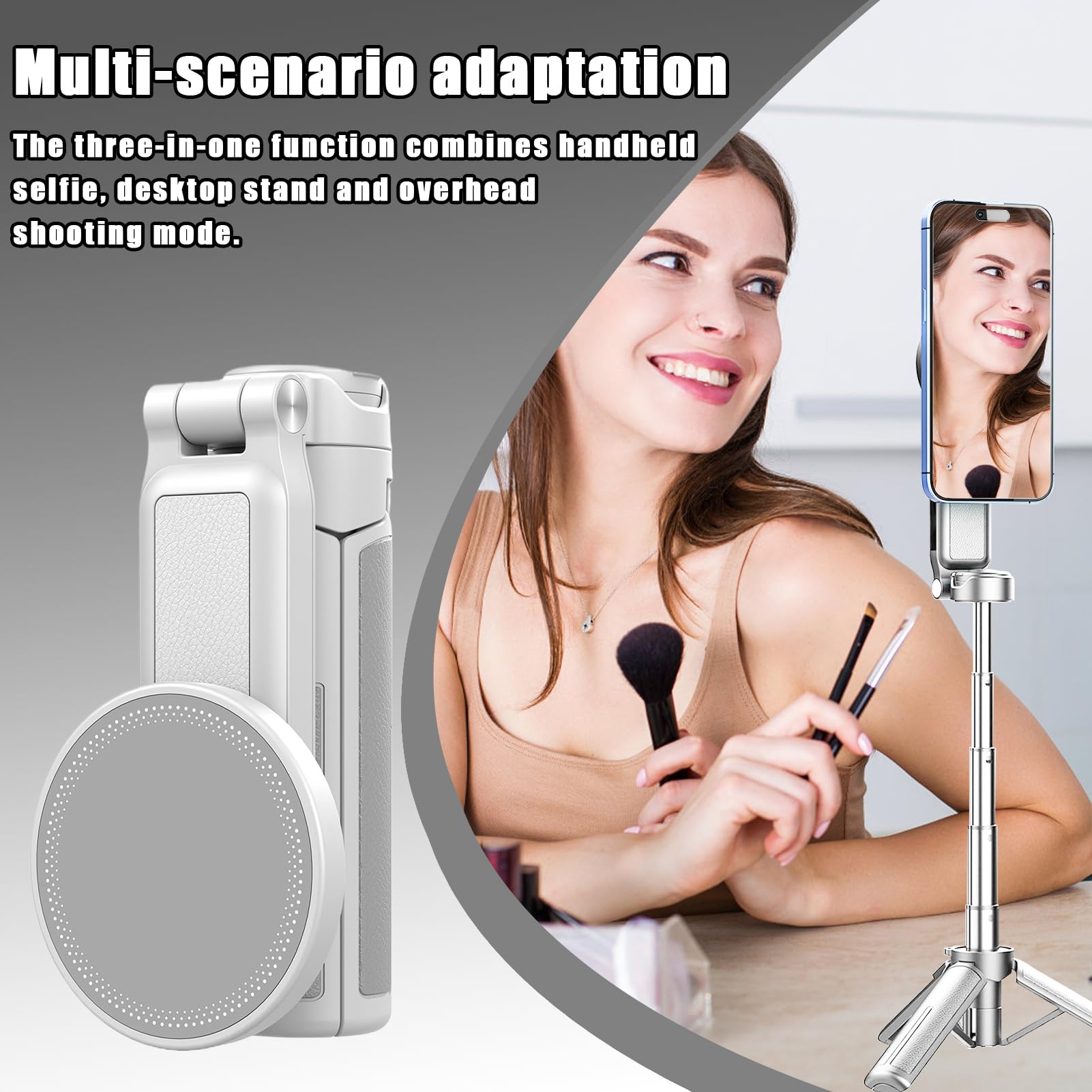 Selfie Stick Treppiede Magnetico Supporto Telescopico A Cinque Sezioni, Per | Selfie Stick Treppiede Viaggi, Vlogging, Creazione Contenuti, Fotografia Smartphone