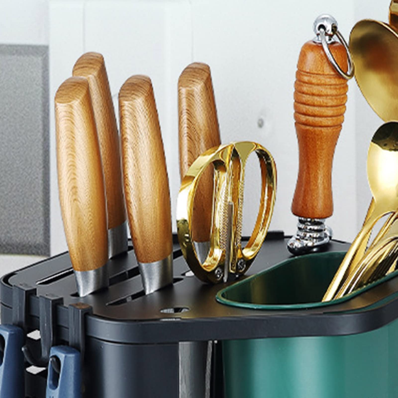 PANGBOER Étagère multifonction pour ustensiles de cuisine - Organisateur de baguettes - Support rotatif pour cuisine