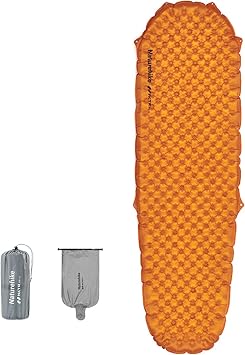 windhike Naturehike Ultralight Backpacking Inflatable Sleeping Pad, 5.8/8.8 R-Value R5.8-Orange- 72"22.8"3.1"