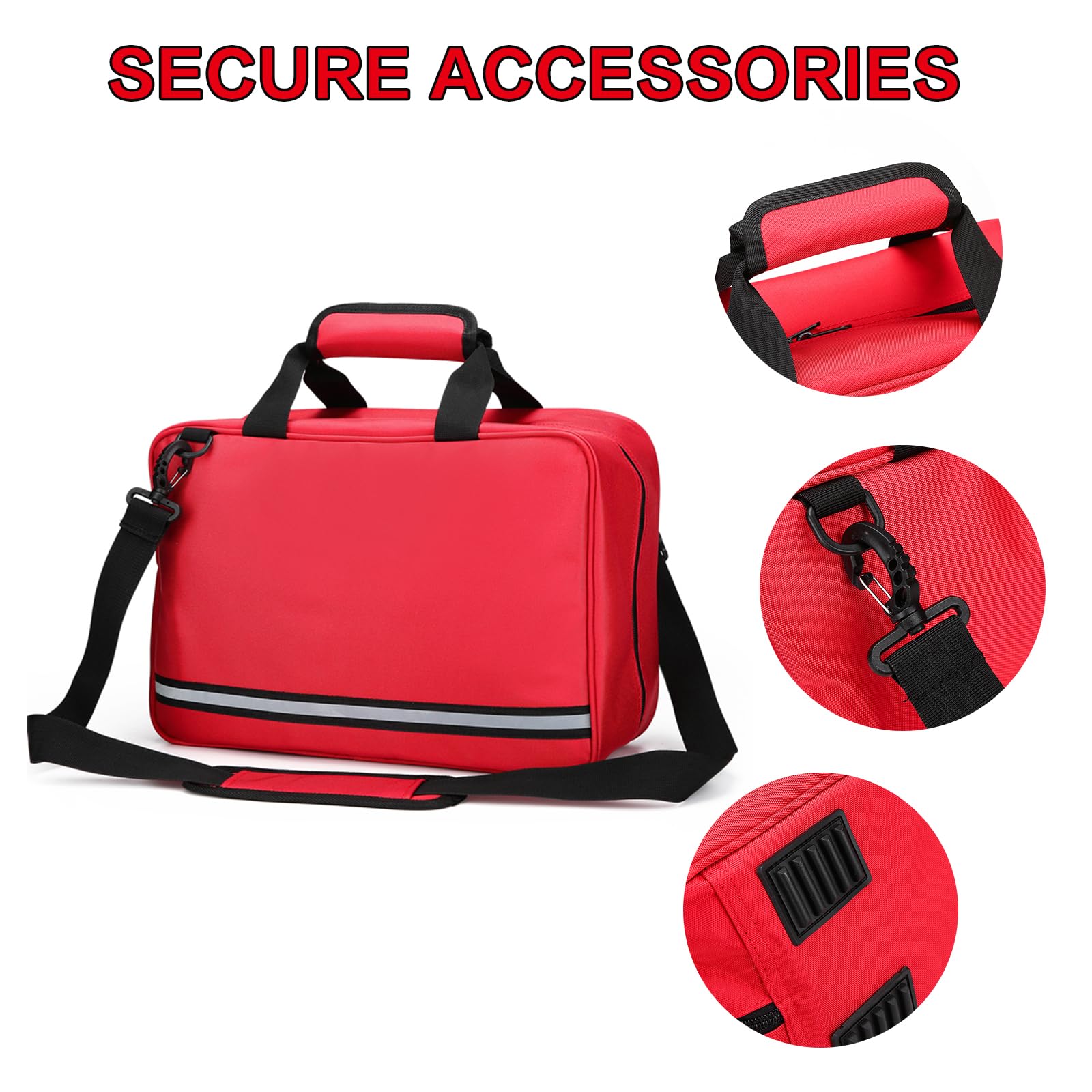 Kit di primo soccorso, borsa professionale per primo soccorso con tracolla e striscia riflettente, kit di sopravvivenza di emergenza portatile (solo borsa) (blu)