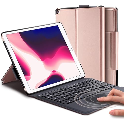 Keyboard Case for 2021 New iPad 9th Generation 10.2 inch / 8th 2020 / iPad 7th Gen 2019 / iPad Air 3rd Gen/iPad Pro 10.5" 2017 – Stable Touchpad Function -10.2/10.5"- Black
