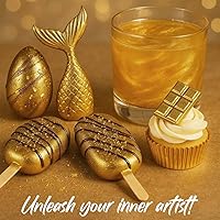 Vista 4 de Polvo brillante, polvo dorado comestible, polvo dorado brillante, decoración de pasteles comestibles, polvo dorado para pasteles, polvo de brillo