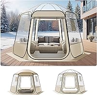 VEVOR Clear Pop-Up Bubble Tent 10x9.2ft for 4-8 People - Waterproof Igloo Dome with Floor Mat, Sports Shelter