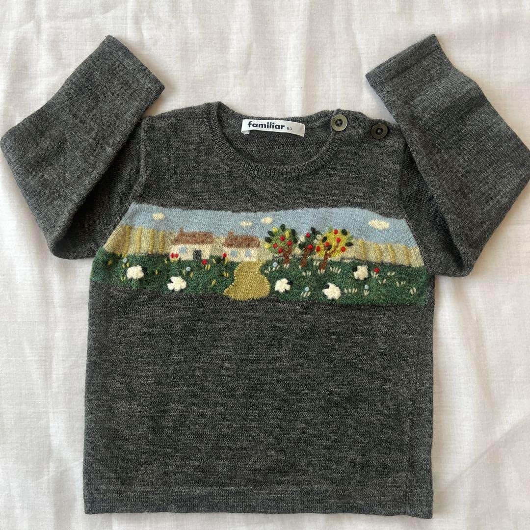 familiar ニットセーター 80 ファミリア 80 ニット セーター ウール100