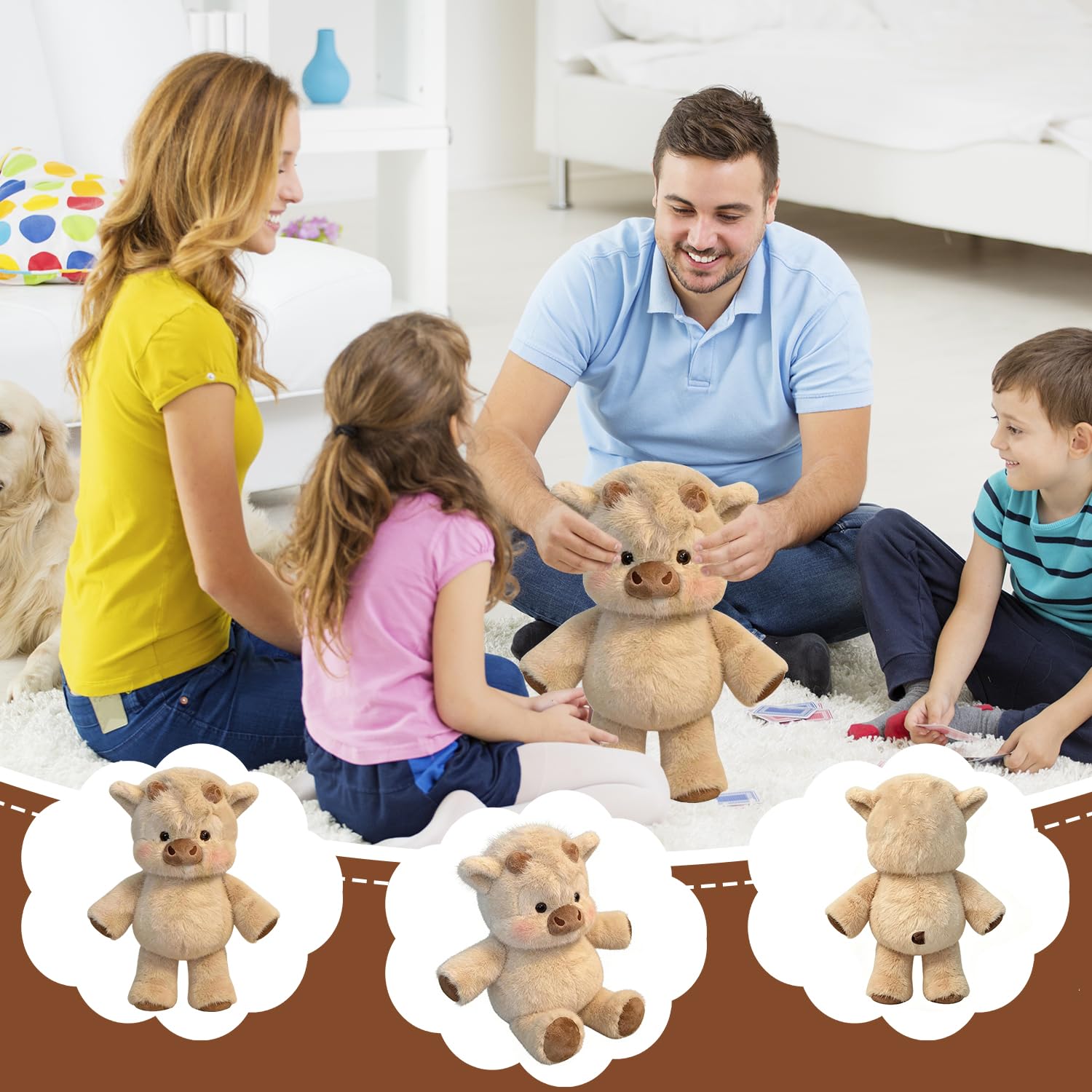 Peluche Che Corre, Peluche Di Cinghiale, Pe-luche Cinghiale Che Corre, Pe-luche Vitello Che Co-rre, Running Cow Plush, Mucca Morbido Pelu-che, Pelu-che Highland Cow, Regalo per Fan e Famiglia