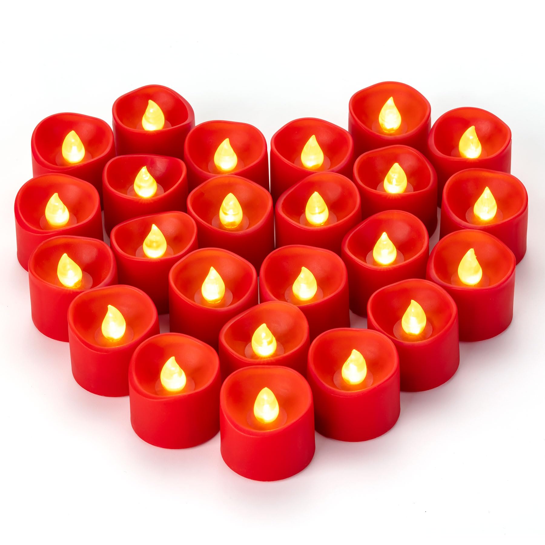 AMAGIC Lot De 24 Bougies Chauffe-plat LED Sans Scintillement, à Piles