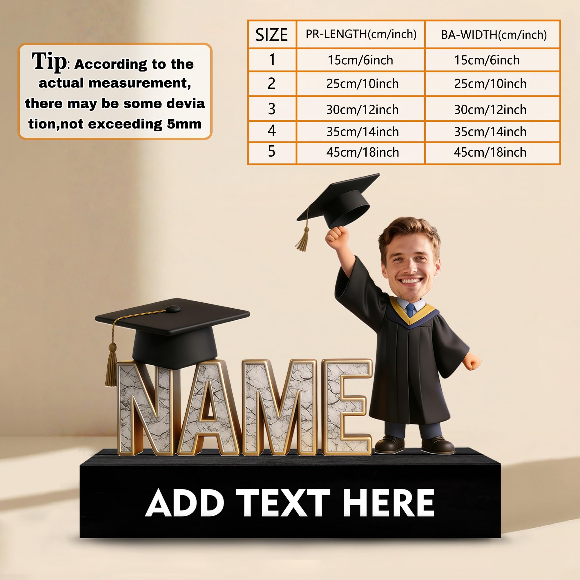 Regalo Personalizado para Graduación Figura Personalizada con Foto en Caricatura Acrílico Decoración Escritorio Regalo Detalle Único para Graduados, Hija Hijo Amigos o Compañeros en su Día Especial
