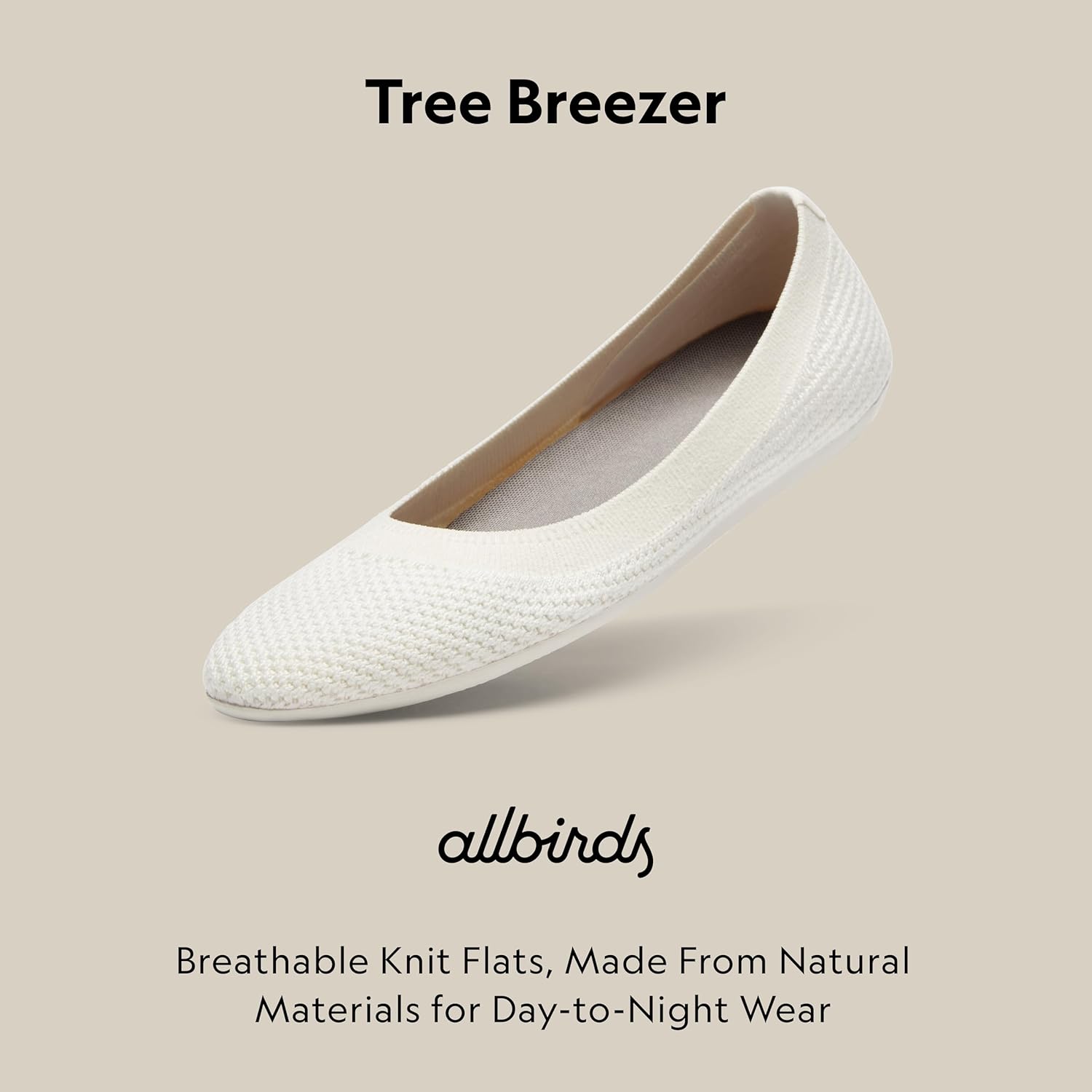 Allbirds Women’s Tree Breezer, Knit Ballet Flats, Slip-On Everyday Round Toe Shoes, Machine Washable Made with Natural Materials