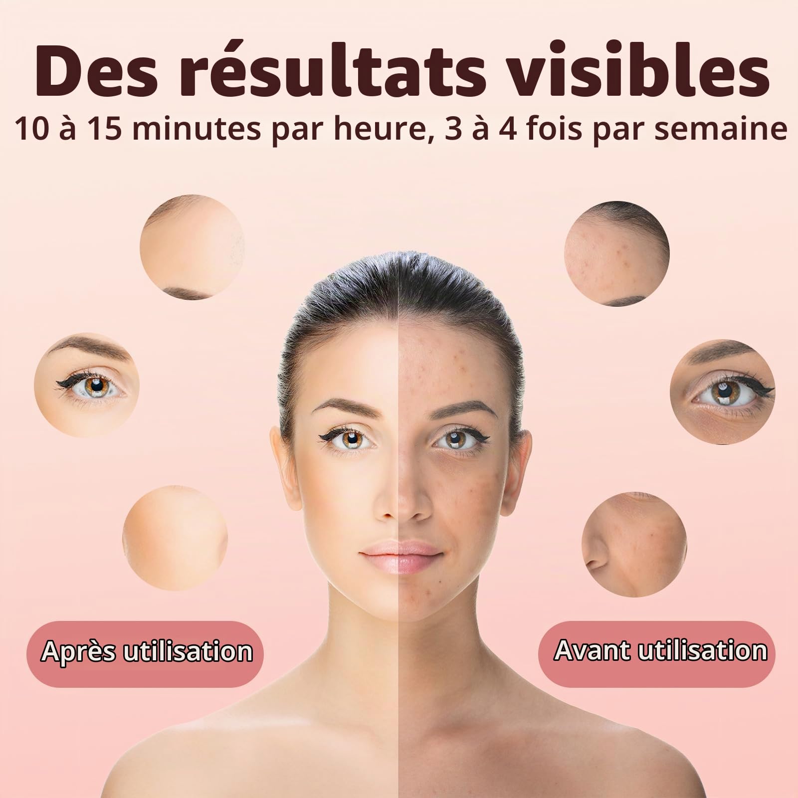 Masque Visage LED, Masque Led Visage Luminothérapie,Thérapie Facial a la Lumière Proche Infrarouge en Silicone Flexible, 7 Couleurs, Anti-Âge Beauté Luminothérapie