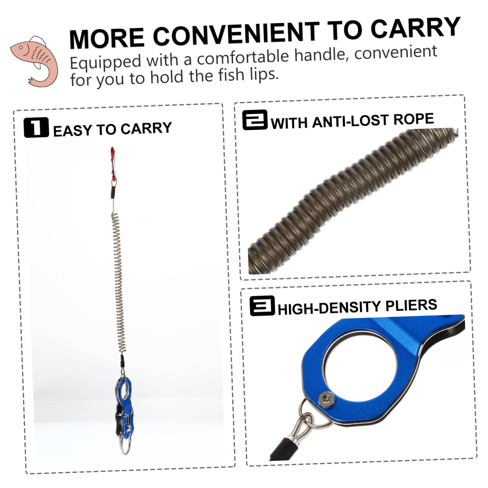BESPORTBLE 2pezzi Pinza Per Pesca Inossidabile Multifunzione e Leggera Strumento Portatile Per Catturare Pesci Con Manico Ergonomico Per Appassionati Di Pesca All Aperto
