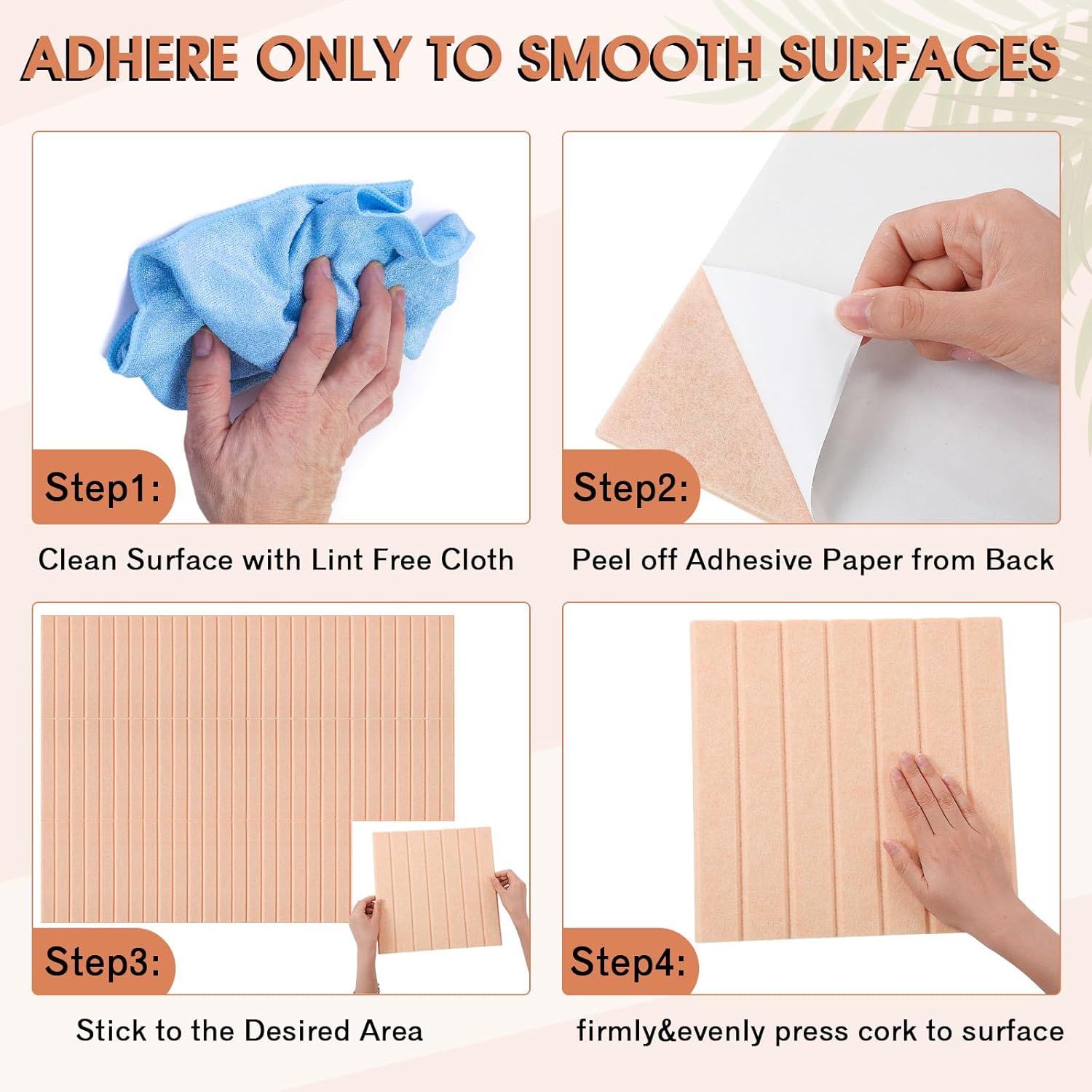 Honoson 12 Pack 47" x 35" Large Cork Board Alternative Felt Bulletin Board Wall Tiles with Safe Square Adhesive Large Roll Cork Tiles for Walls Organize Home Office Classroom Pin Panels(Light Pink)