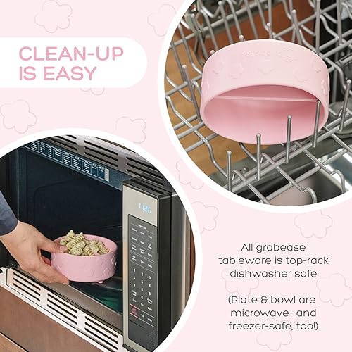 Miniatura 6 de Grabease Juego de alimentación de silicona para bebés, soporte de autoalimentación y cuencos para bebés con succión, juego de platos y utensilios