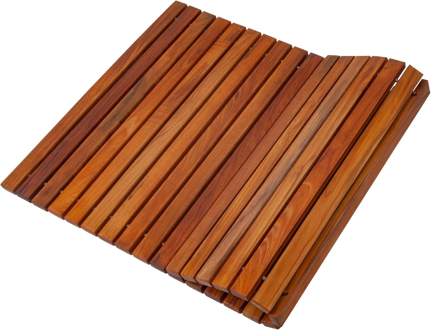 Nordic Teak 100% Solid Teak Wood String Mat - Indoor and Outdoor Use - Non-Slip Wooden Platform for Sauna, Pool, Hot Tub Flooring Decor and Protector (Oiled Finish, 31.4" x 19.6")