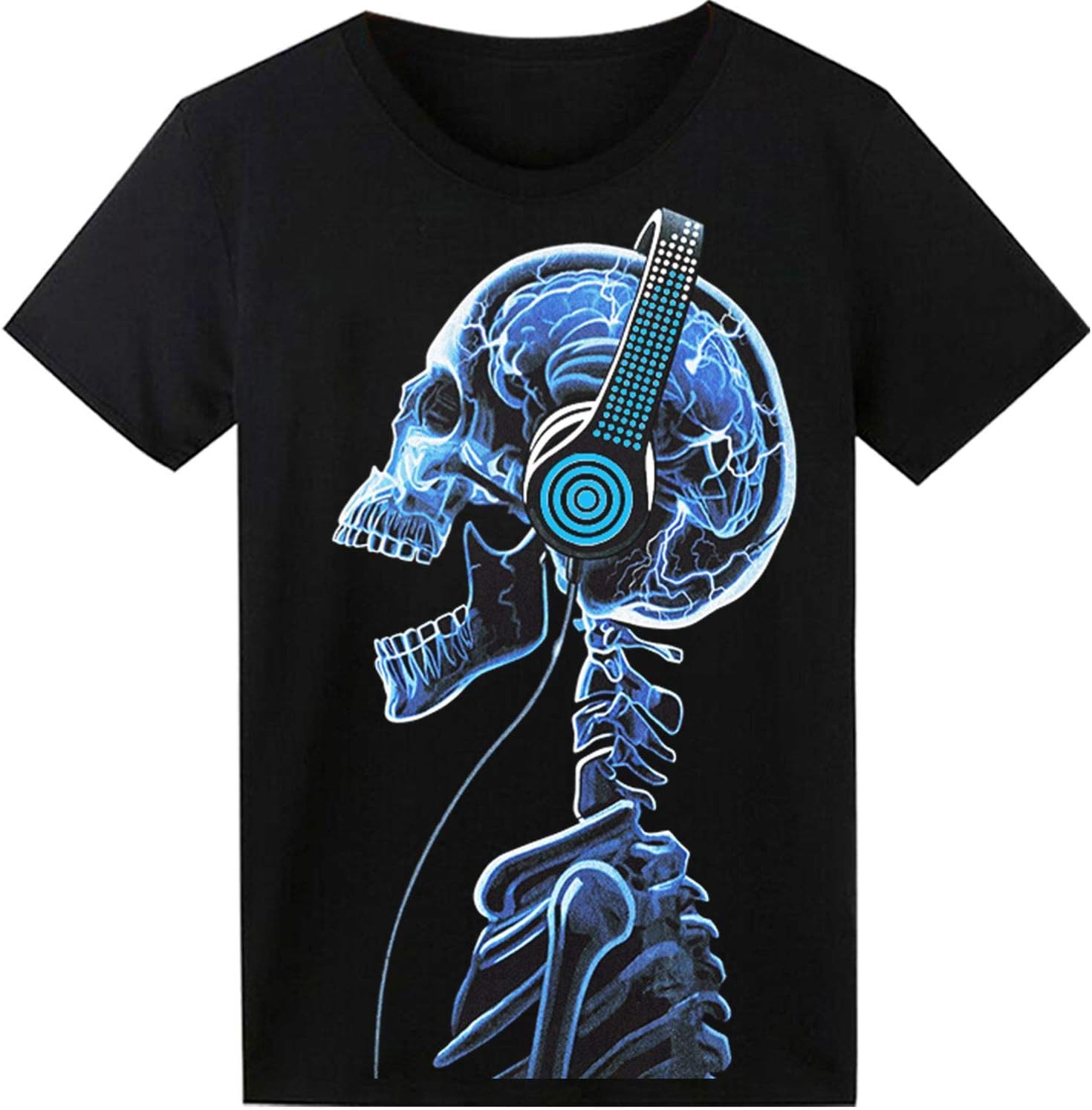– LED T-Shirt Sound Activated Equalizer T Shirt Light Up for Halloween EDM Party Hip Hop Cosplay Concert Costume Birthday DJ Gift Black