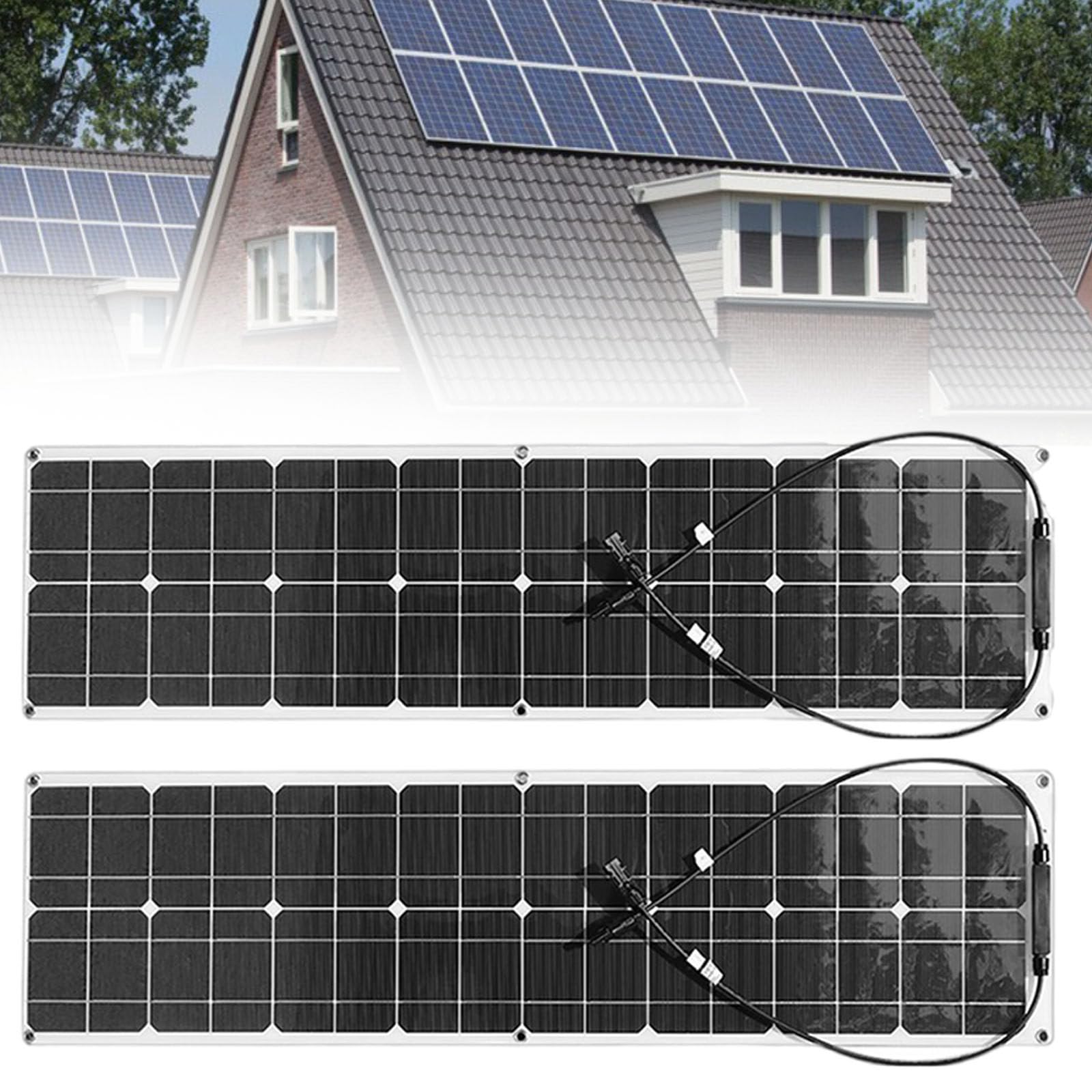 Pannello Solare Flessibile, Kit Di Espansione Pannello Solare Da Tetto Da 400 W, Ip67 Kit Di Montaggio Solare Portatile Impermeabile, Solare Aggiuntivo Alimentazione Per La Ricarica Della,White