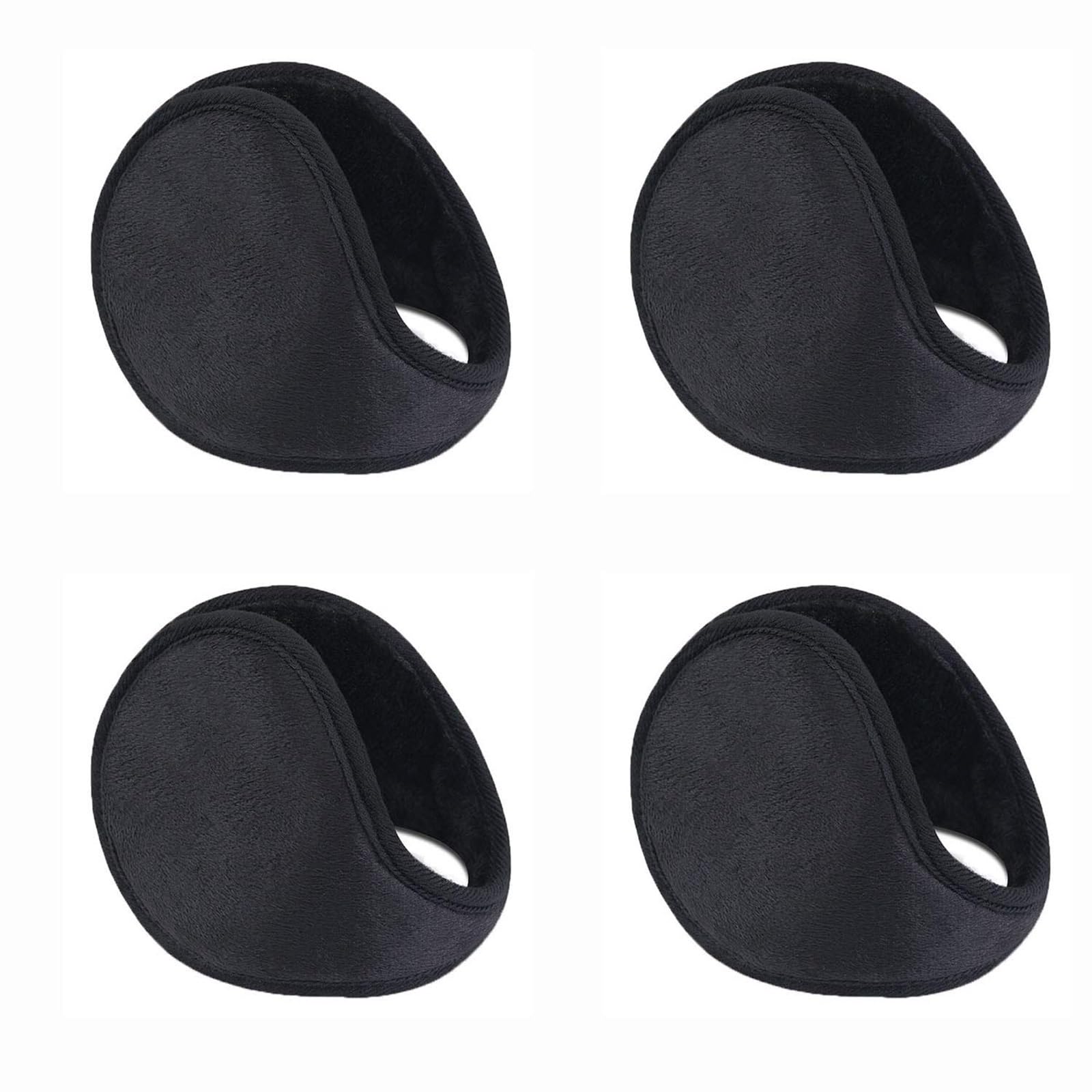 THE WHITE SHOP4 Pieces Unisex Fleece Earmuffs Foldable Earmuffs Winter Outdoor Ear Warmer Men’s Earmuffs Women’s Earmuffs