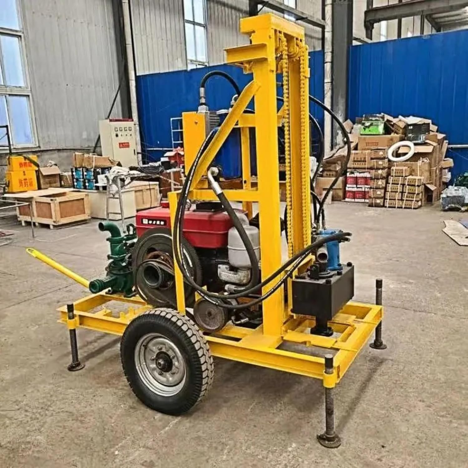Mini Water Well Drilling Machine Portable Electric Borehole Drill Rig for DIY Garden & Farm Irrigation, Soil & Rock Core Sampling, Small Water Well Drill for Home Use