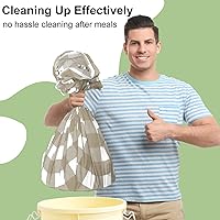 Vista 5 de Smiry 3 Pack Khaki Gingham Disposable Tablecloths - 54" x 108" Heavy Duty Plastic Table Cloth, Waterproof Buffalo Plaid Table Covers for Picnic