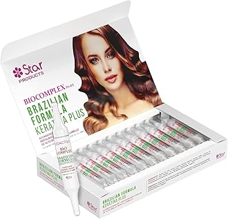Bio Complex Brazilian Formula Keratin Plus 12 Pack – 0.61 oz Each, Professional Hair Smoothing & Strengthening Treatment for Frizz-Free, Healthy Hair