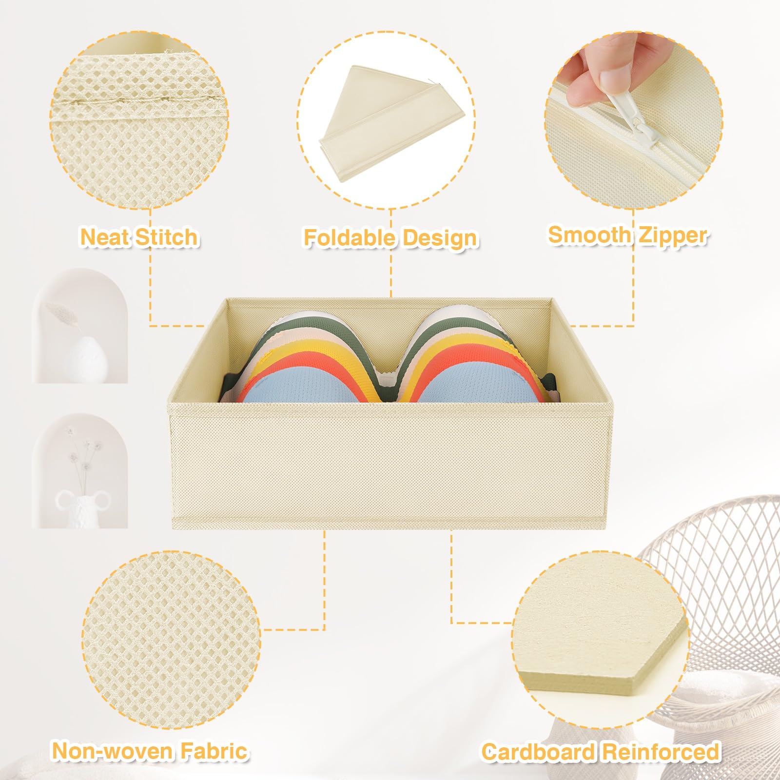 DIMJ Drawer Organiser Clothes 15 Pack, Foldable Baby Organsers and Storage & Dresser Organiser for Bedroom Closet - Image 3