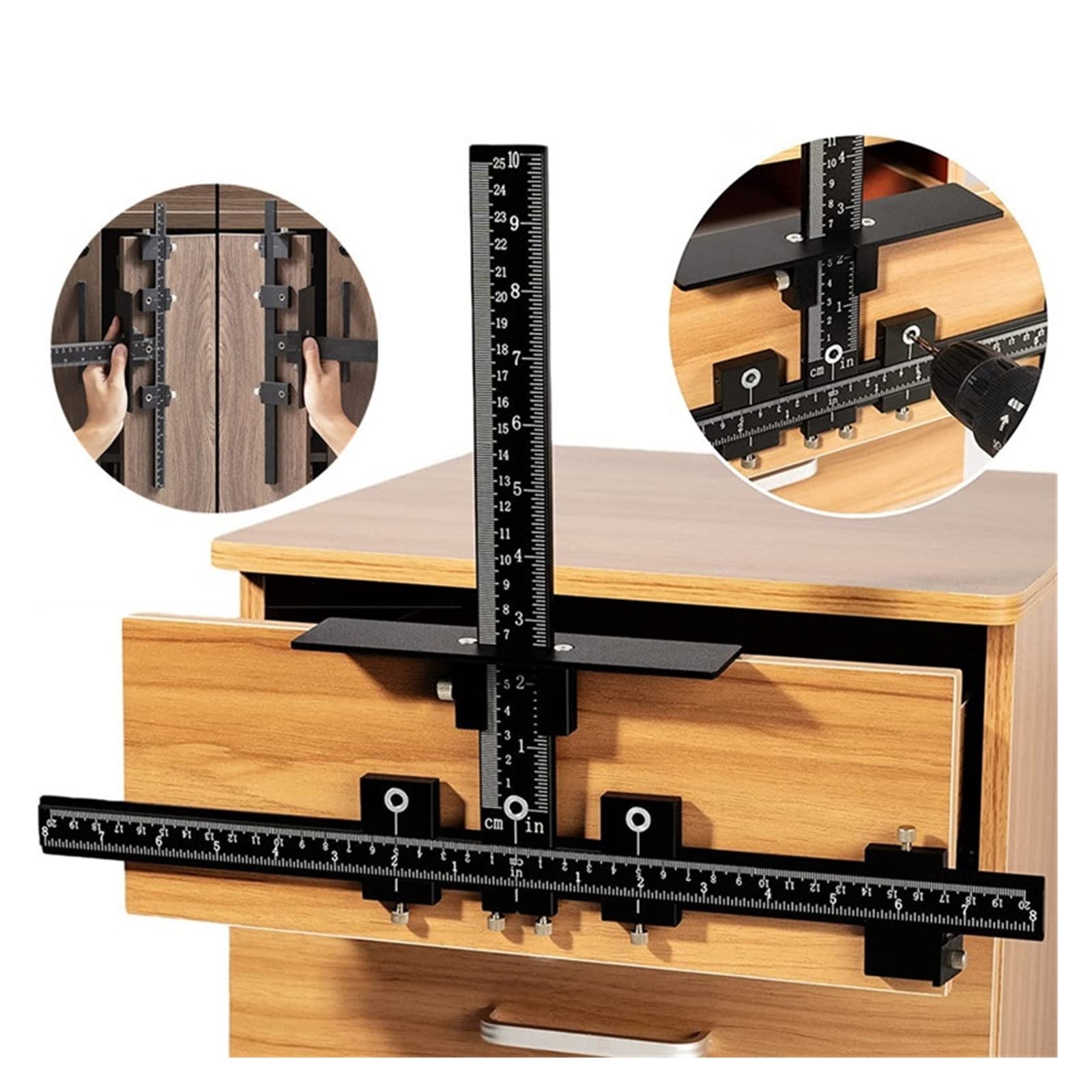 Cabinet Hardware Jig Tool Drill Punch Locator Adjustable Drill Template Guide for Door & Drawer Handle Knob Installation Tools