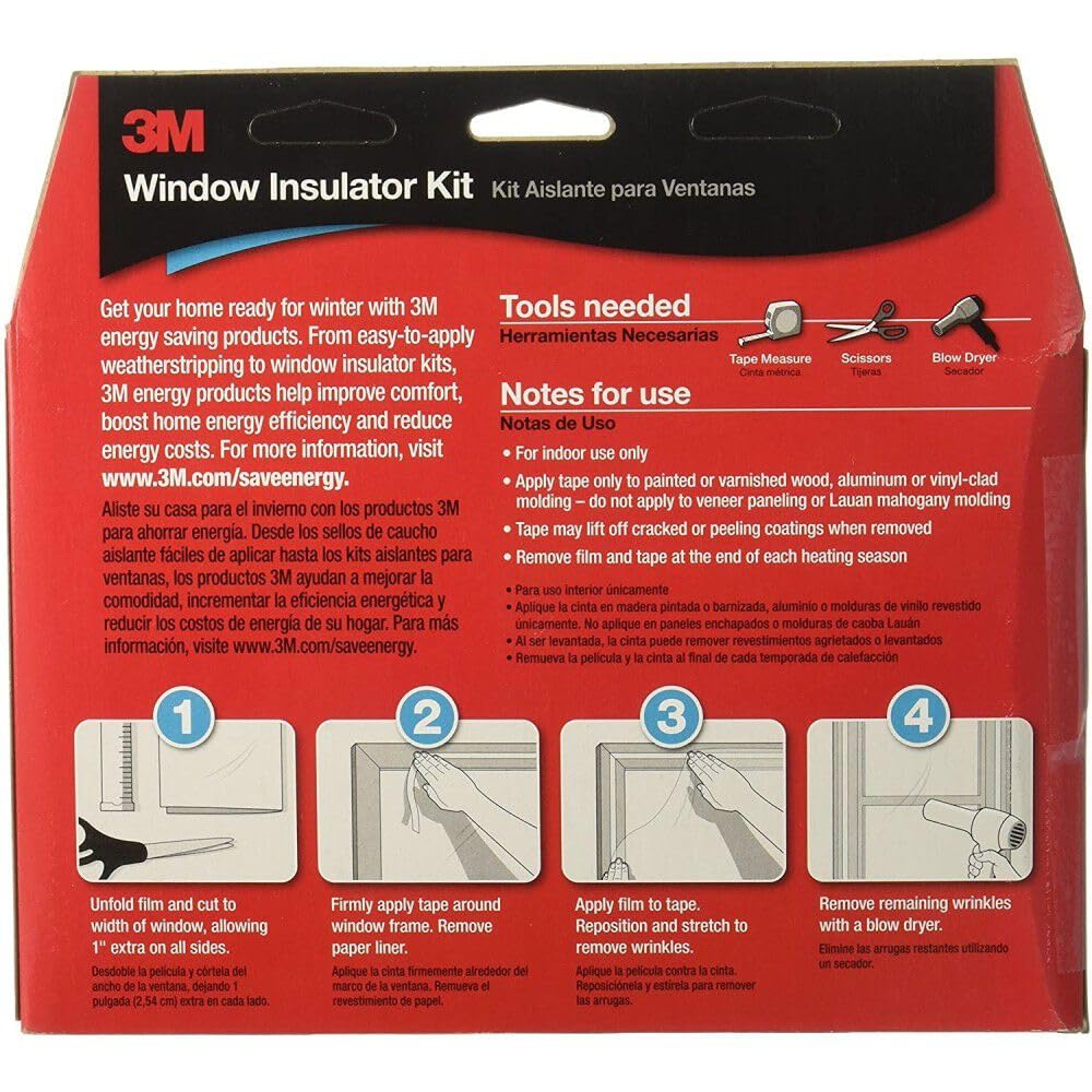 3M 2149W Indoor 1 Kit Isolante, Trasparente Calore e Freddo, 7 19.7 Film, Copre One XL 6 8 "x 5.9m Window
