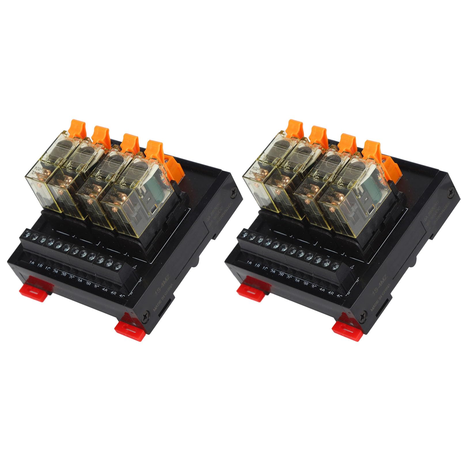 Oumefar Tablero de Control del Módulo de relé de 4 Canales con Alta Sensibilidad para Equipos Industriales ABS y Acero Inoxidable 2 Piezas