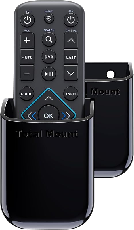 Soportes remotos universales TotalMount: colóquelos en la pared o en la parte posterior del televisor | Diseñado en los EE. UU.: soportes para control remoto negros de primera calidad (medianos, paquete de 2)