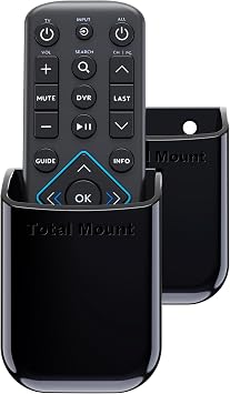 TotalMount Universal Remote Control Holders 2 Pack Attach to Wall or Back of TV Compatible with All TV Remotes Premium Black, Medium